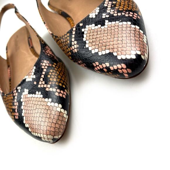 Madewell Margot slingback brown blush snake print pointed toe flats size 7.5 - Picture 4 of 6